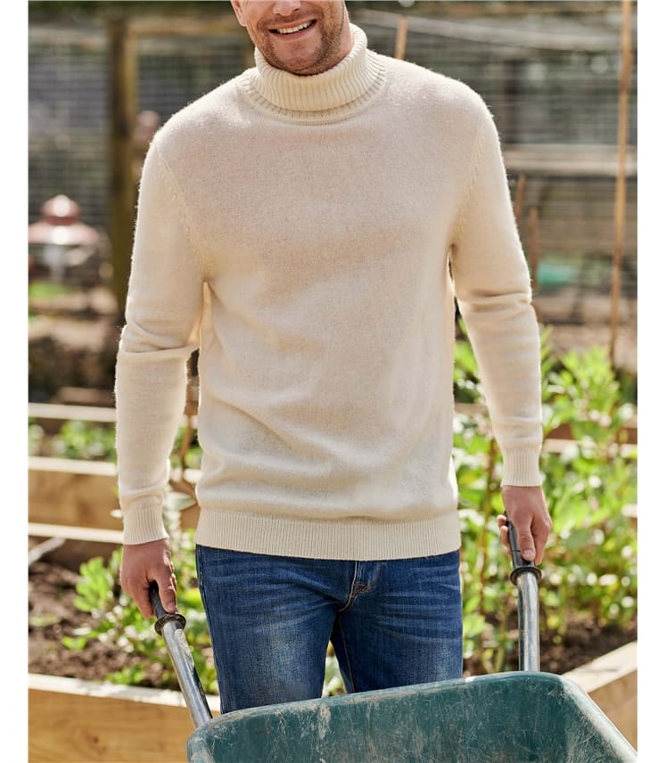 Rollkragenpullover aus Lammwolle für Herren