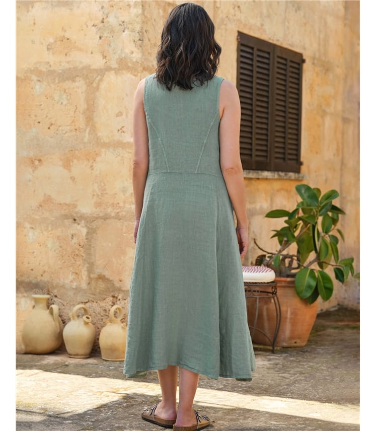 Robe chasuble à poches - Femme - Pur Lin