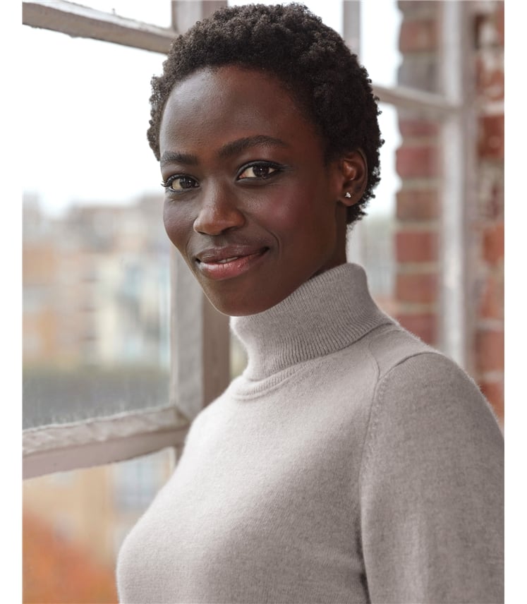 Womens Cashmere Polo Neck Sweater