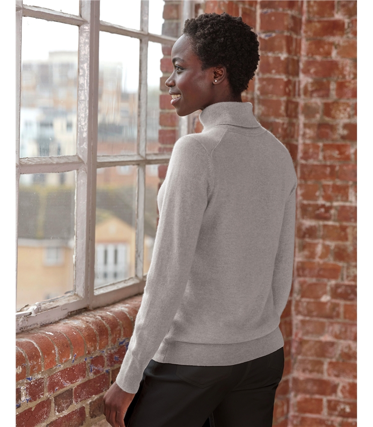 Womens Cashmere Polo Neck Sweater