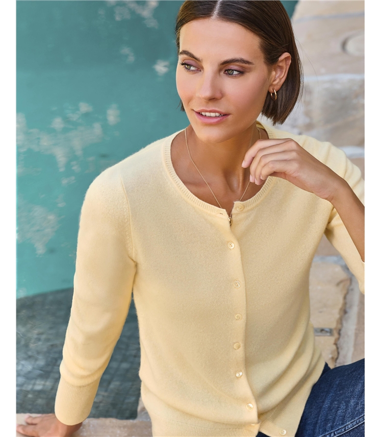 Cashmere Crew Neck Cardigan