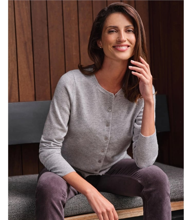 Cashmere Crew Neck Cardigan