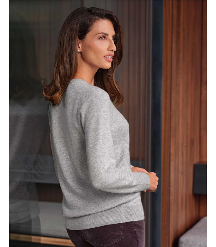 Cashmere Crew Neck Cardigan