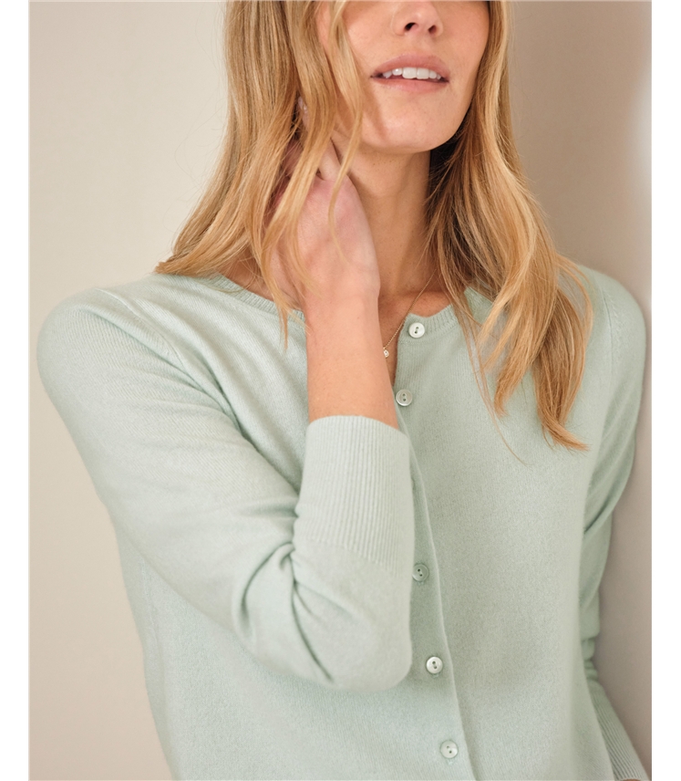 Cashmere Crew Neck Cardigan