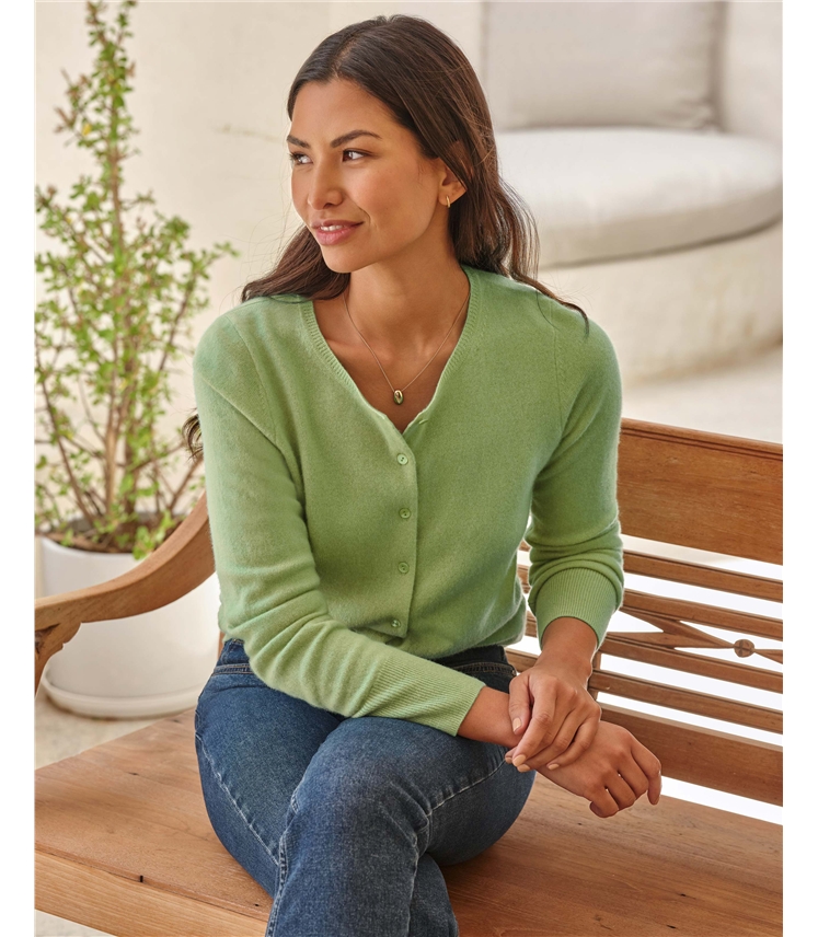 Cashmere Crew Neck Cardigan
