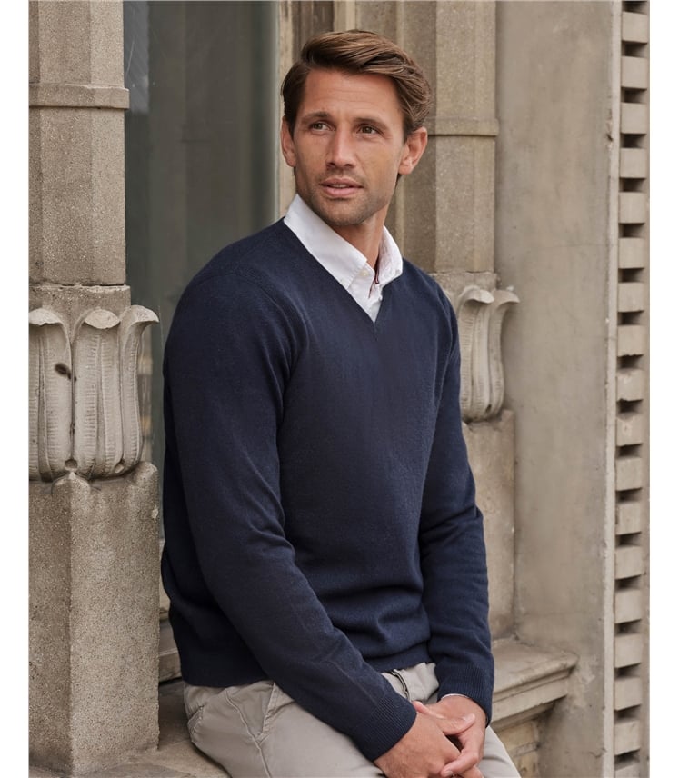 Mens Cashmere V Sweater