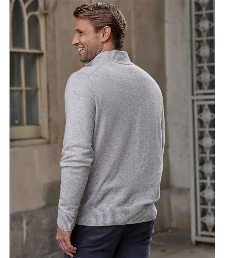 Mens Cashmere Zip Neck Sweater