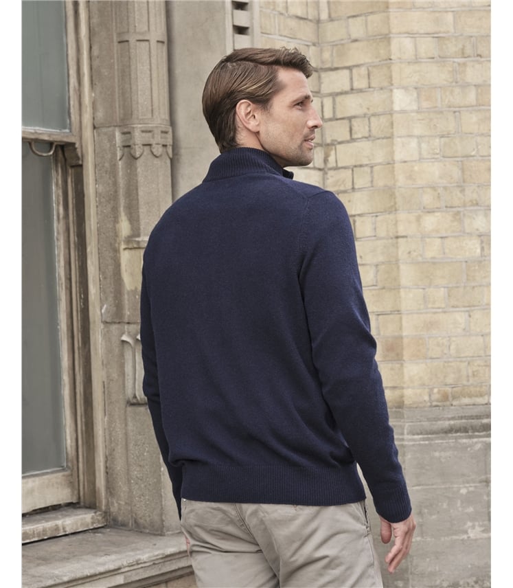 Mens Cashmere Zip Neck Sweater