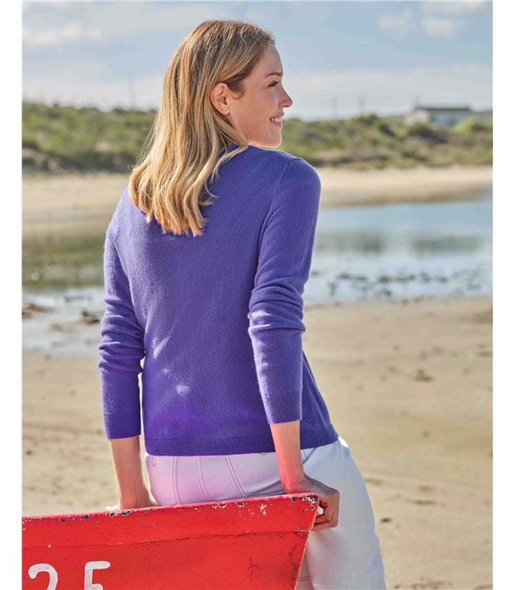 Cashmere Merino Classic V Neck Cardigan