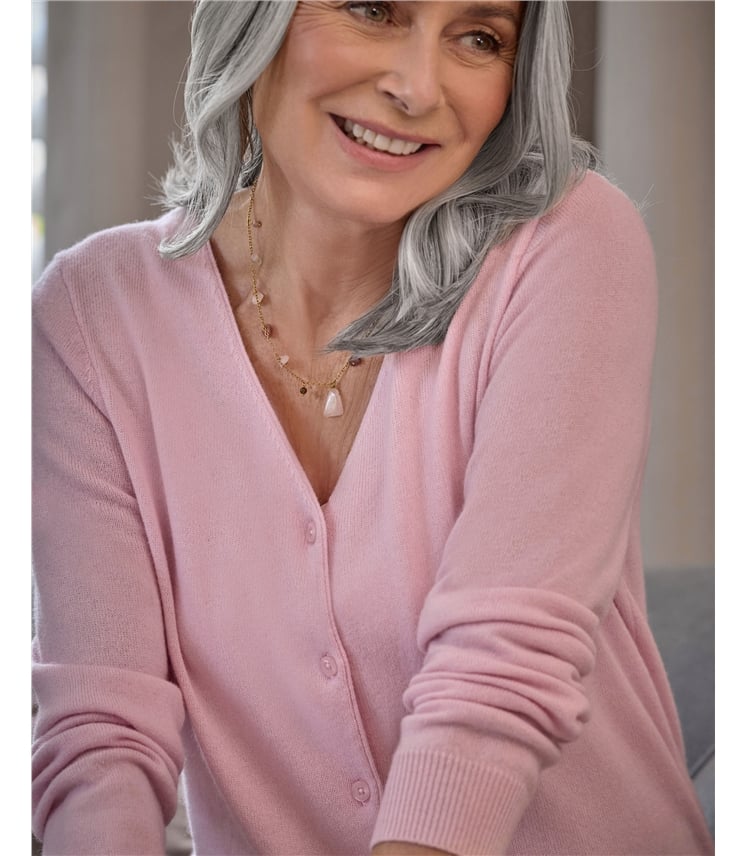 Cashmere Merino Classic V Neck Cardigan