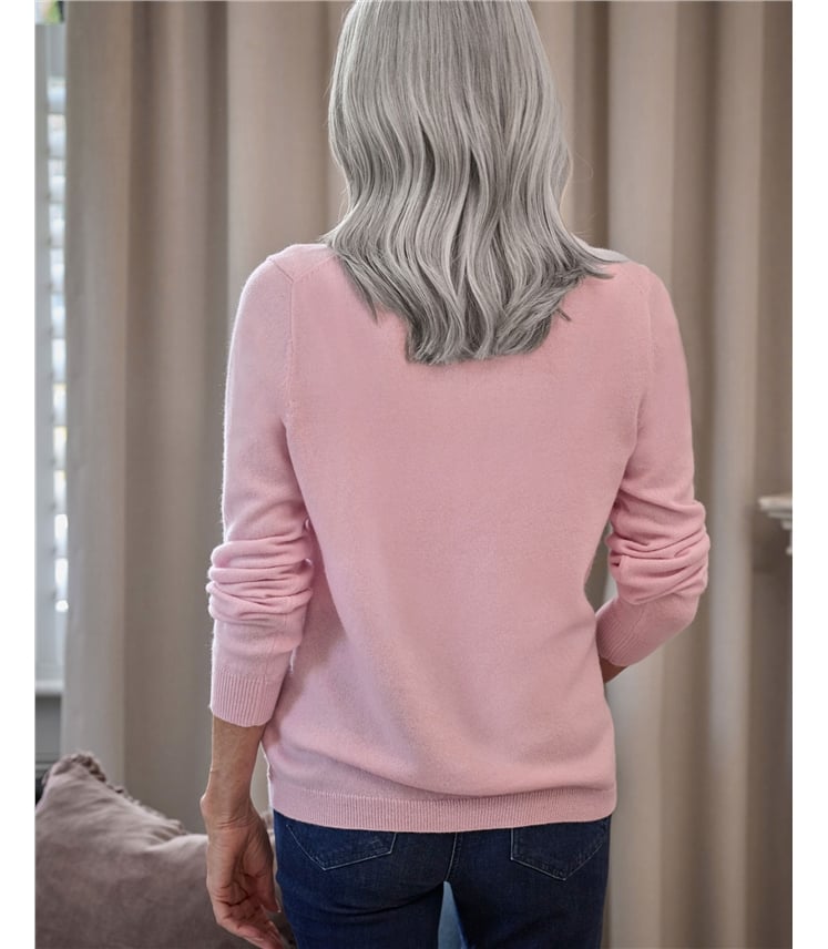 Cashmere Merino Classic V Neck Cardigan