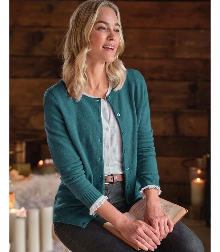 Cashmere Merino Crew Neck Cardigan
