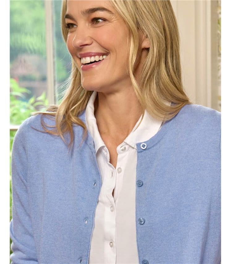 Cashmere Merino Crew Neck Cardigan