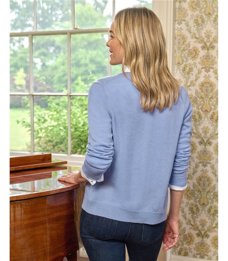 Cashmere Merino Crew Neck Cardigan