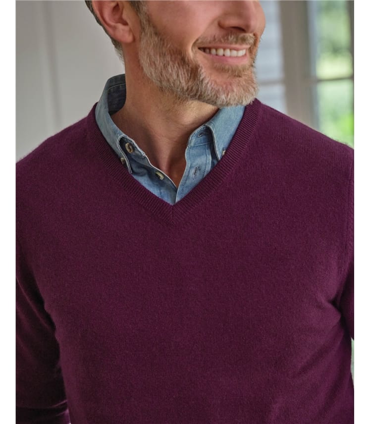 Pull à col V - Homme - Pur Cachemire