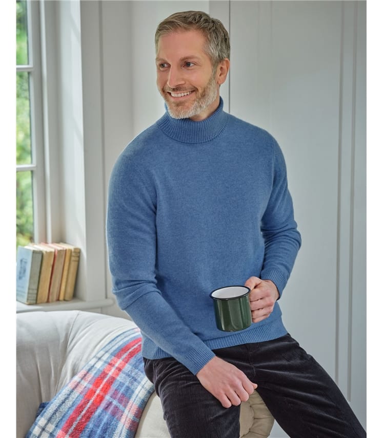 Pull à col roulé - Homme - Pur Cachemire