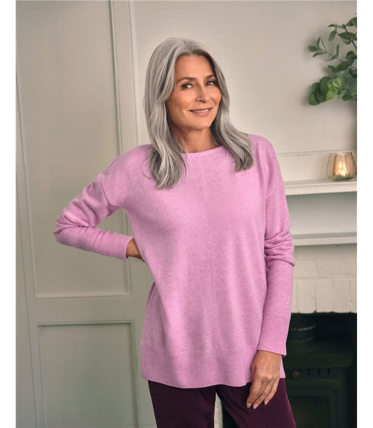 Kaschmirpullover mit U-Boot-Ausschnitt für Damen