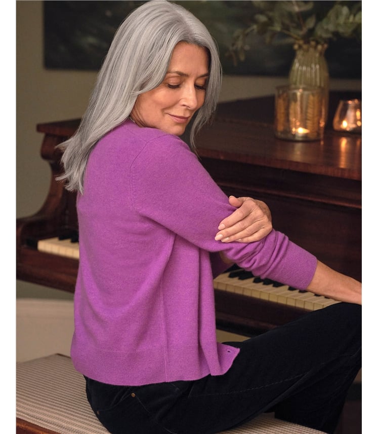 Cardigan court luxueux en pur cachemire