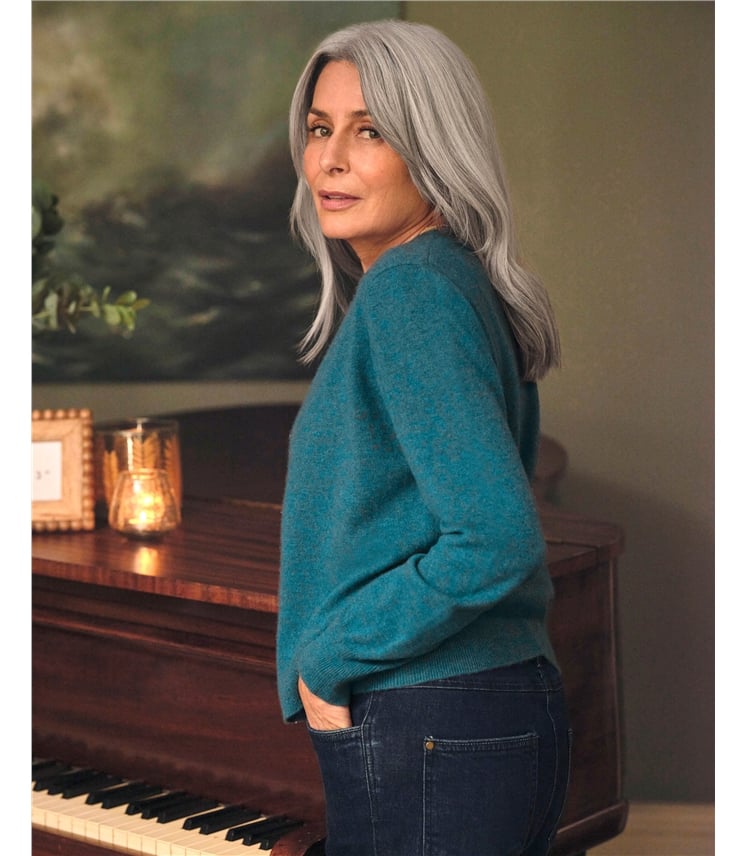 Cardigan court luxueux en pur cachemire