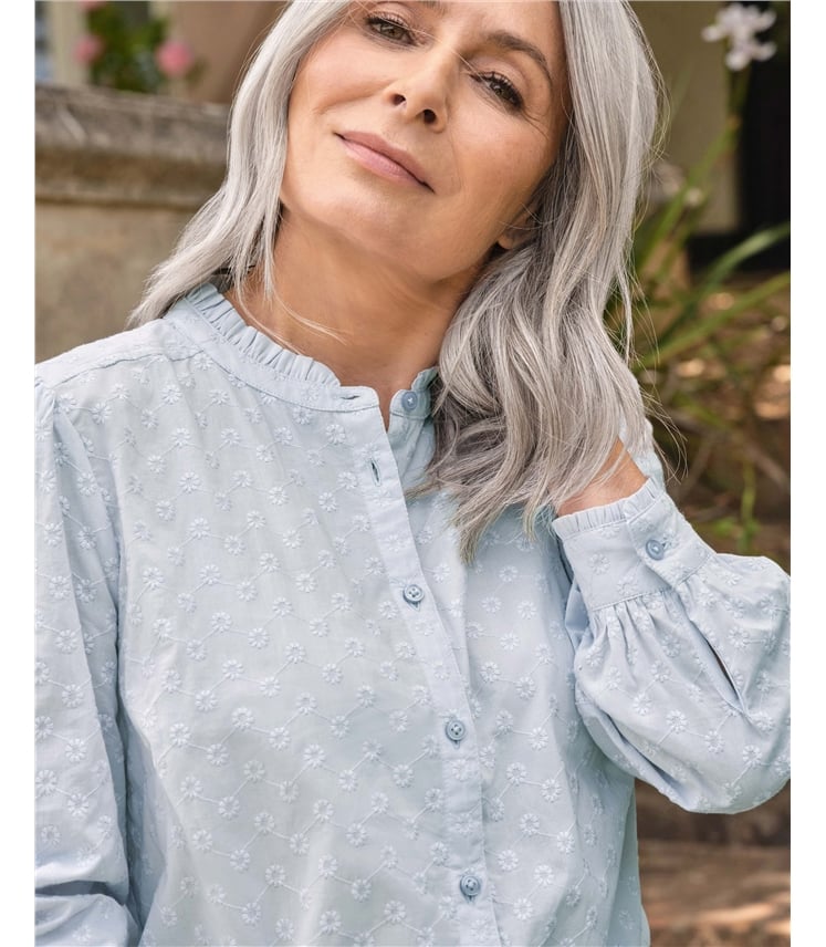 Frill Collar Woven Shirt