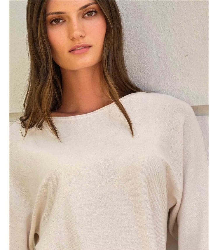 Tipped Dolman Button Sweater