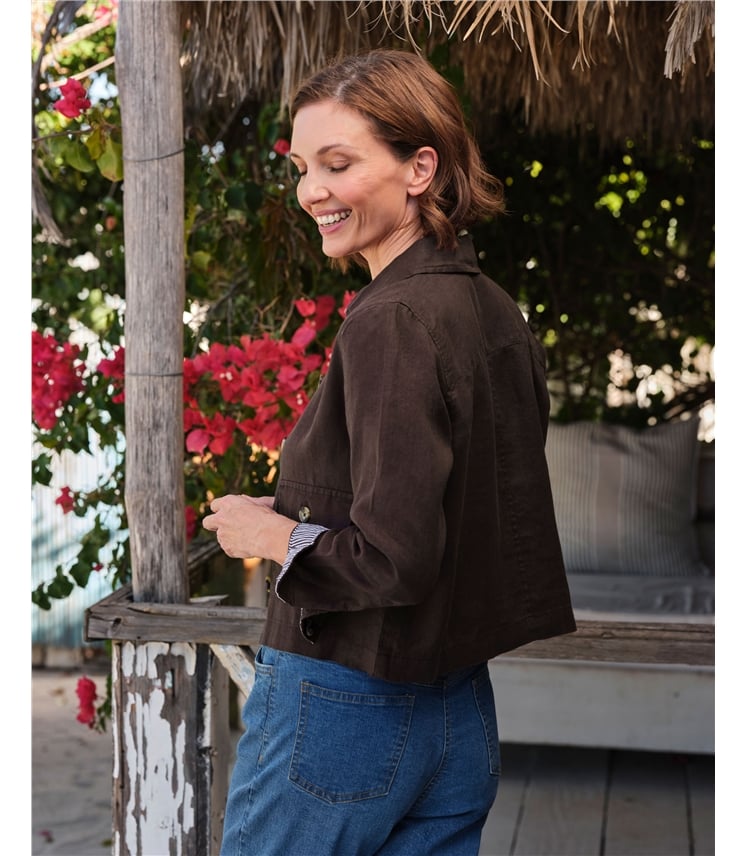 Collared Lightweight Linen Jacket