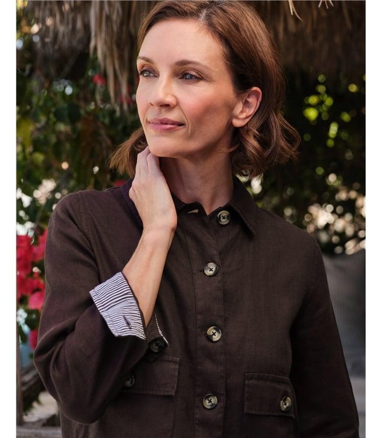 Collared Lightweight Linen Jacket