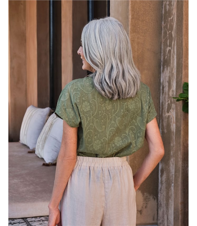 Jacquard-Hemd mit Blumenmuster