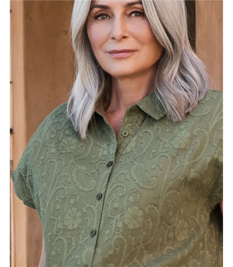 Jacquard-Hemd mit Blumenmuster