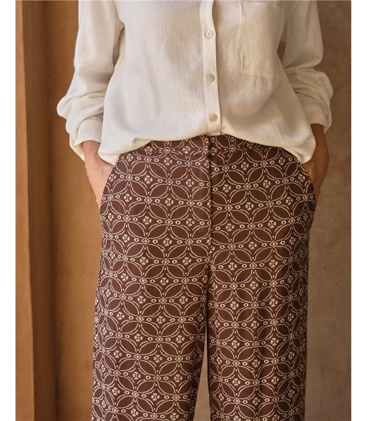 Wide Leg Printed Trouser
