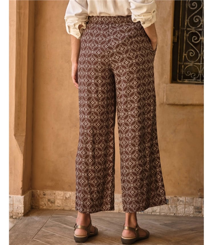 Wide Leg Printed Trouser