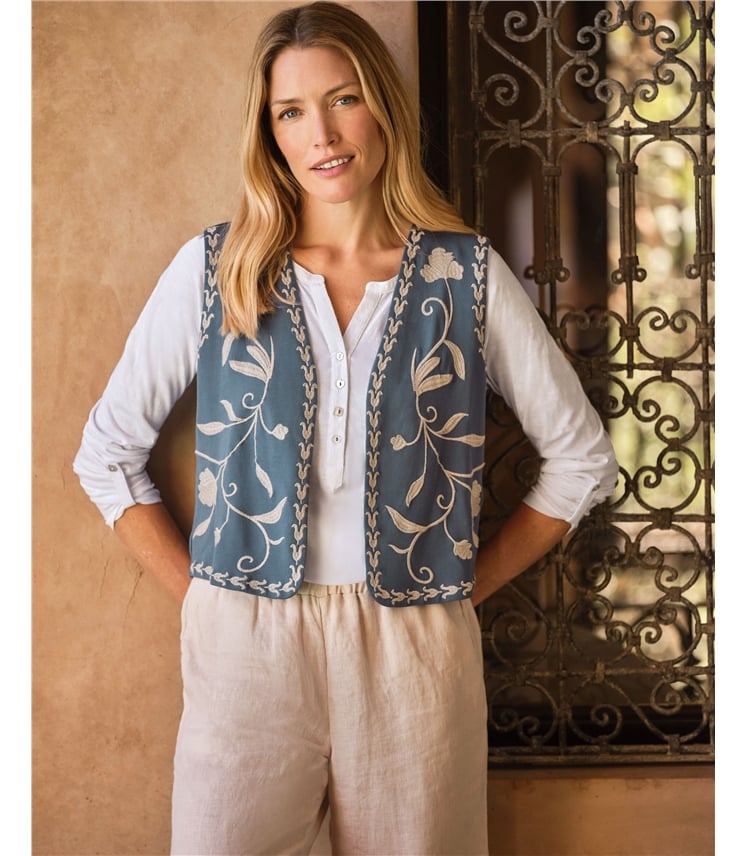 Jersey Embroidered Waistcoat