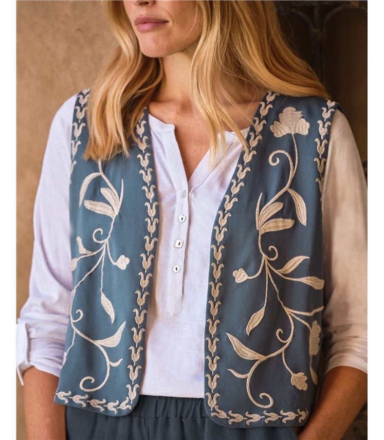 Jersey Embroidered Waistcoat