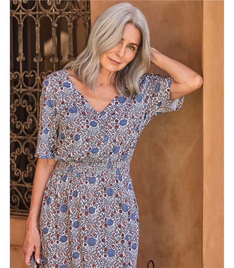 Jerseykleid mit elastischer Taille