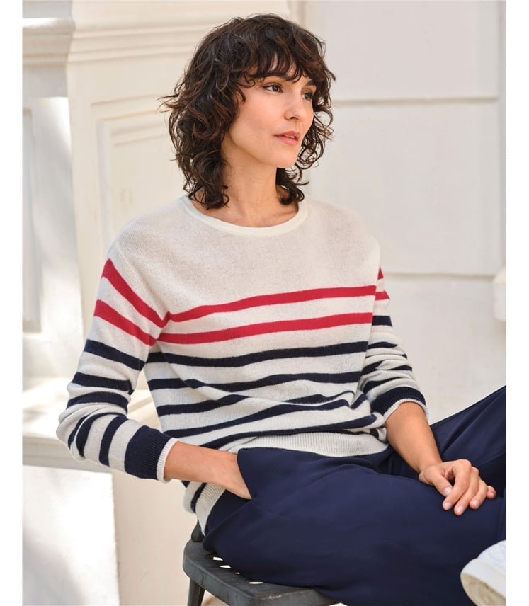 Cashmere Gassato Breton Stripe Sweater