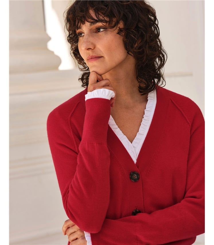 Relaxed Cashmere V Neck Cardigan