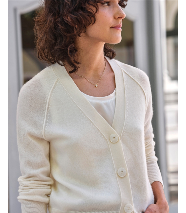 Relaxed Cashmere V Neck Cardigan