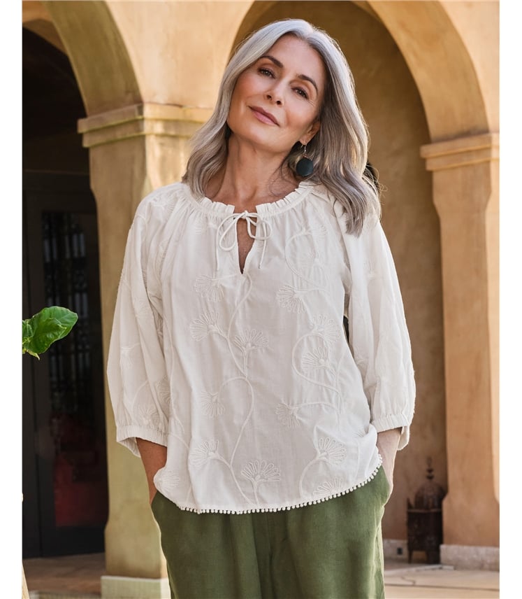 Cornelli Embroidered Top