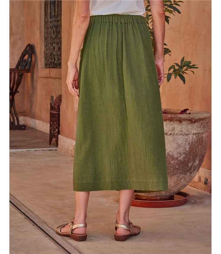 Cheesecloth Button Through Skirt