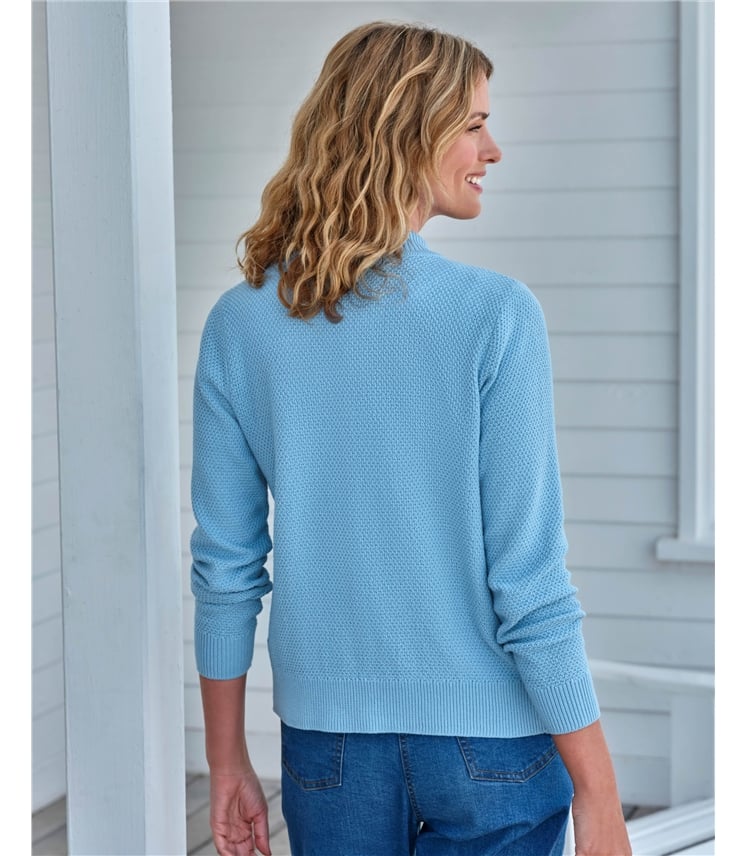 Reißverschlussjacke im Perlmusterstrick