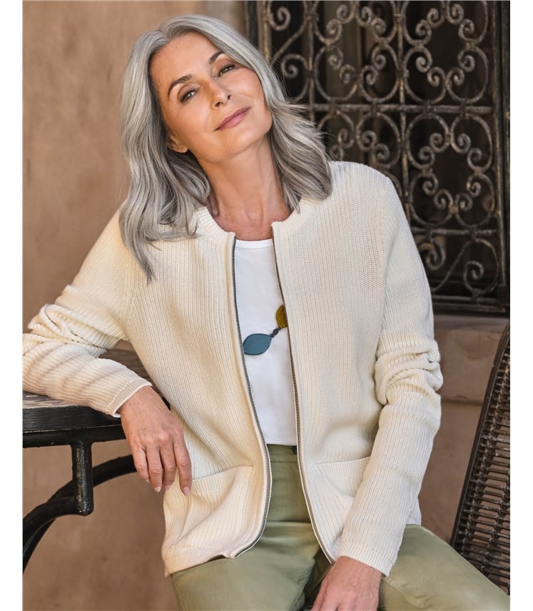 Zip Through Pocket Cardigan