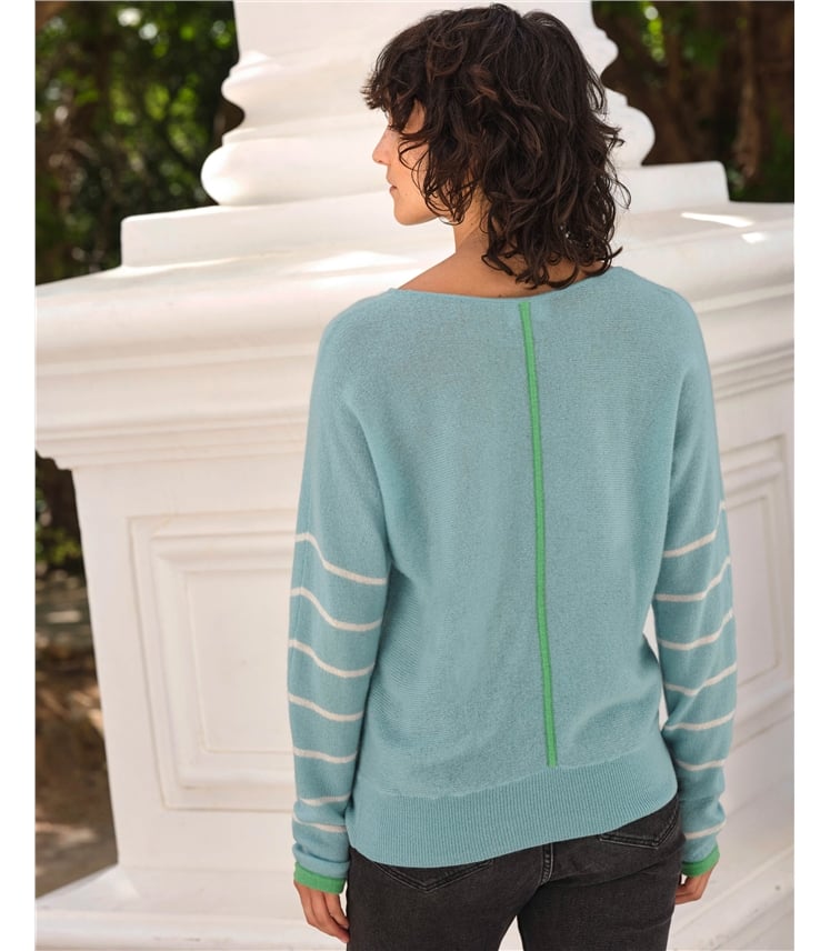 Gassato Cashmere Stripe Sleeve Sweater