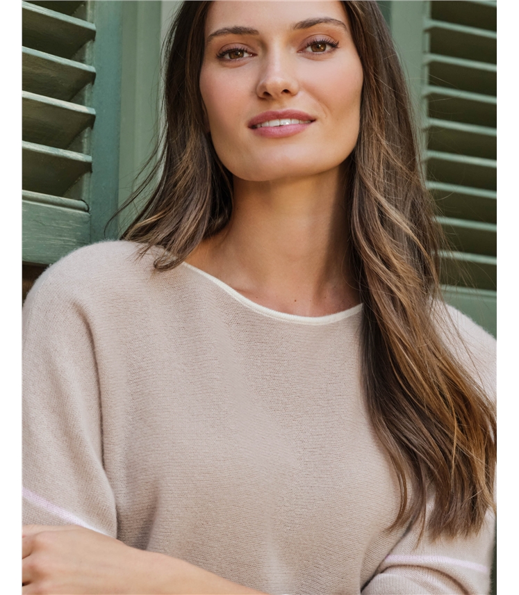Gassato Cashmere Stripe Sleeve Sweater