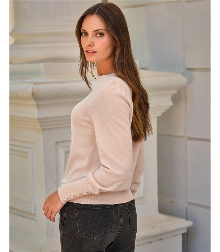 Wool Cashmere Lace Collar Sweater