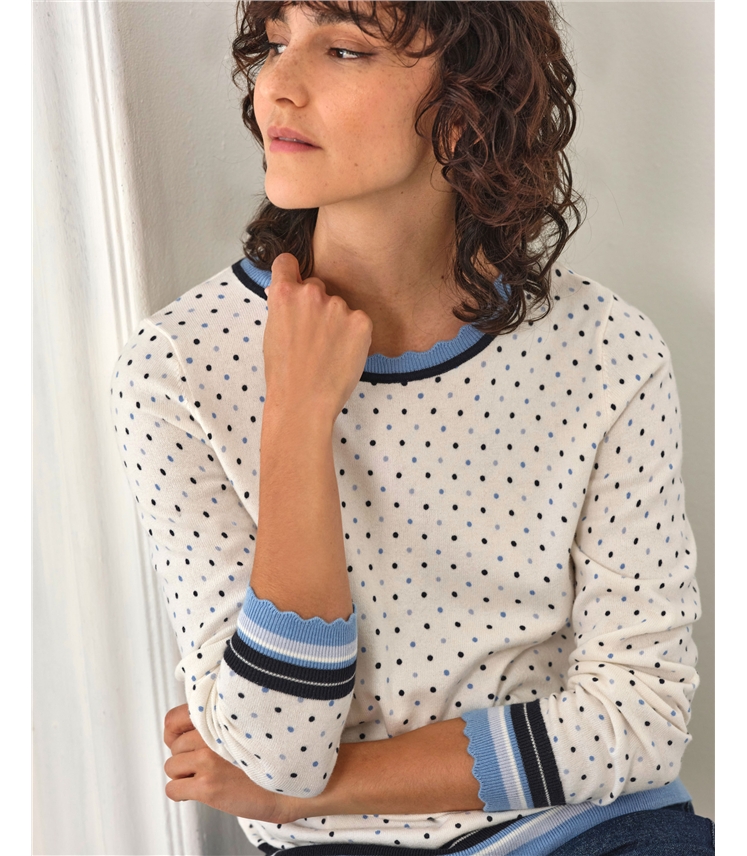 Cotton Wool Printed Spot Sweater