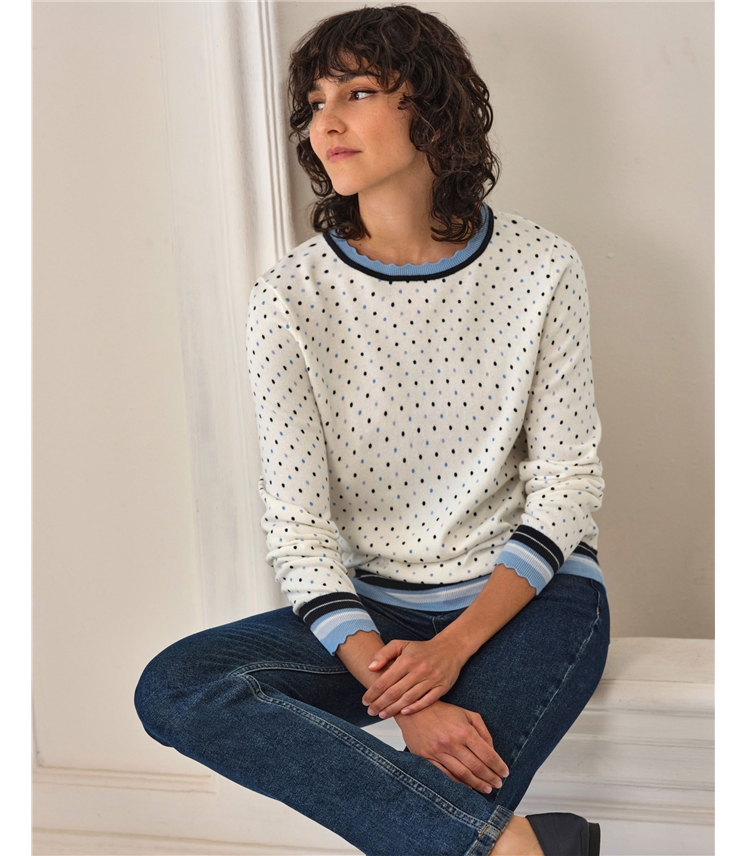 Cotton Wool Printed Spot Sweater
