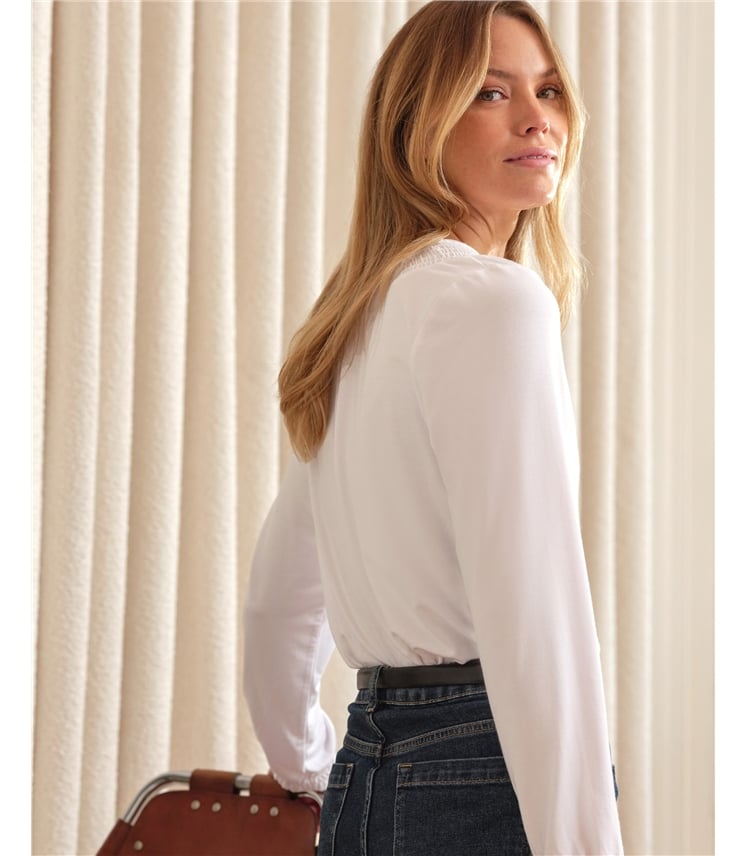 Shirred Jersey Blouse