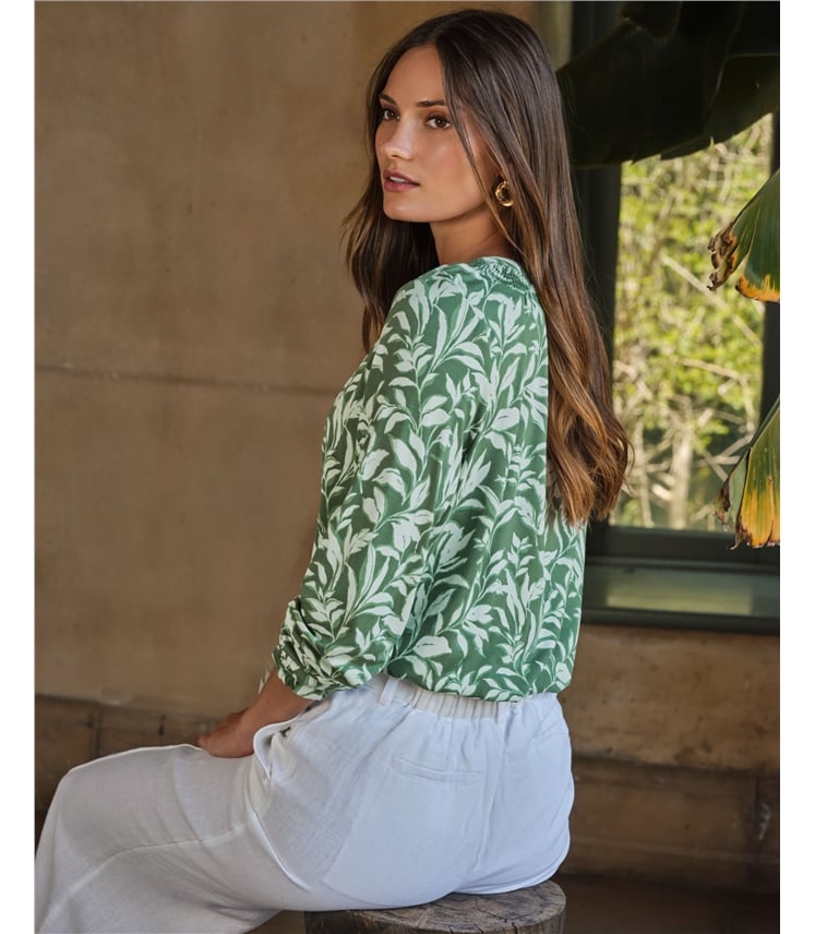 Shirred Jersey Blouse