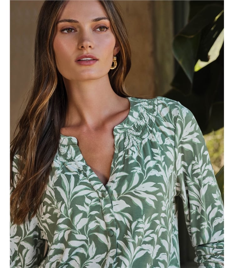 Shirred Jersey Blouse