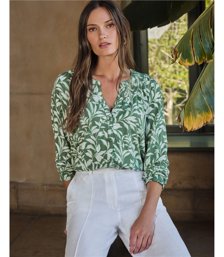 Shirred Jersey Blouse